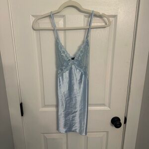 Elegant Blue Lace Slip Dress